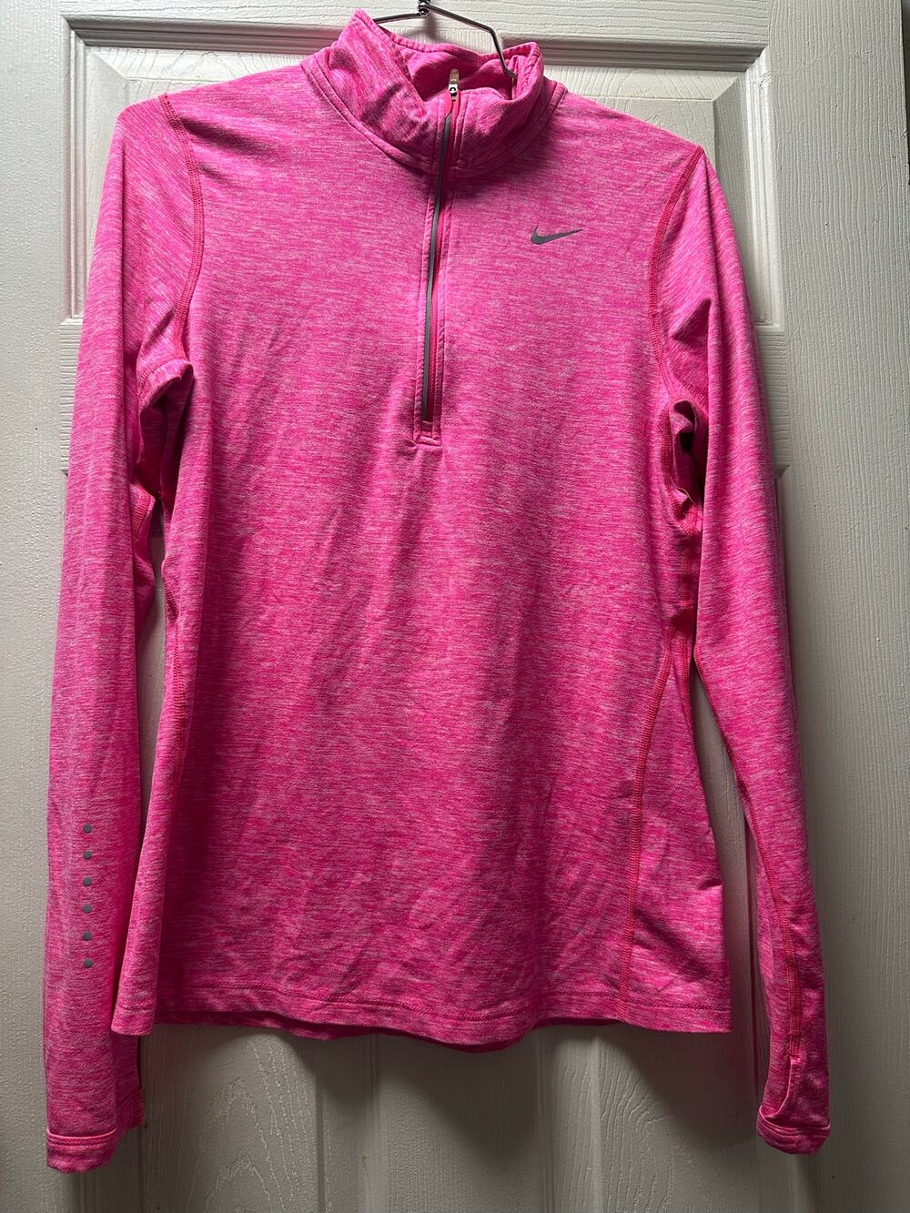 Nike running fit pink dry fit quarter zip activewear top size small